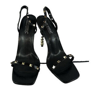 Cape Robbin Ultra Heels Stilettos Shoes sz 10 Black Gold Studs Cocktail Wedding